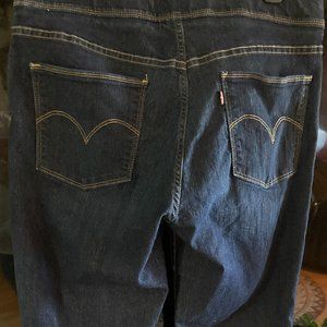 Pull-on Dark Color Levi Blue Jean Elasticized Waist Straight Leg